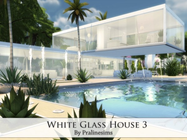 The Sims Resource: White Glass House 3 by PralineSims
