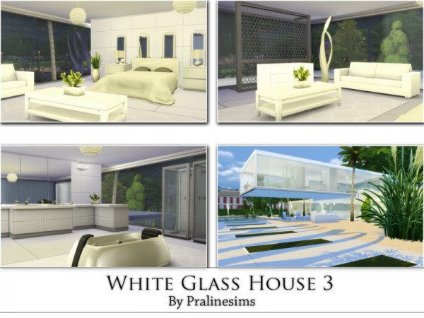  The Sims Resource: White Glass House 3 by PralineSims