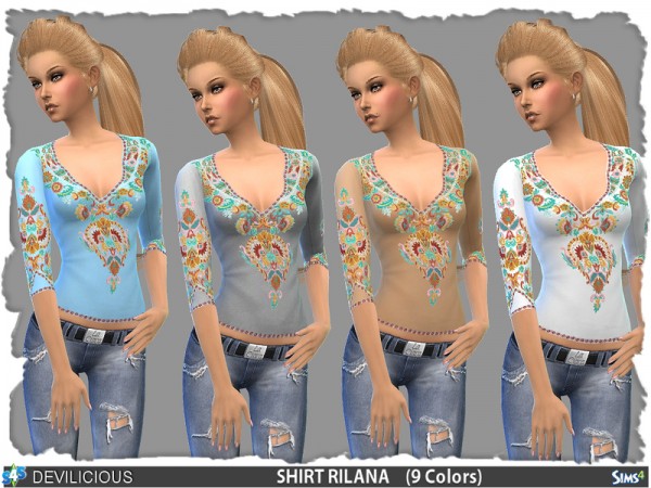  The Sims Resource: T Shirt Rilana (9 Colors) by Devilicious