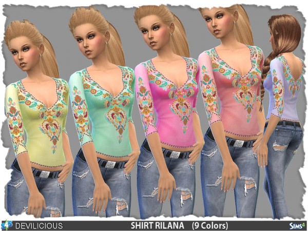  The Sims Resource: T Shirt Rilana (9 Colors) by Devilicious