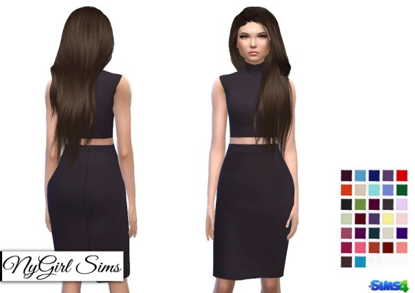  NY Girl Sims: Turtleneck Bodycon Two Piece Dress