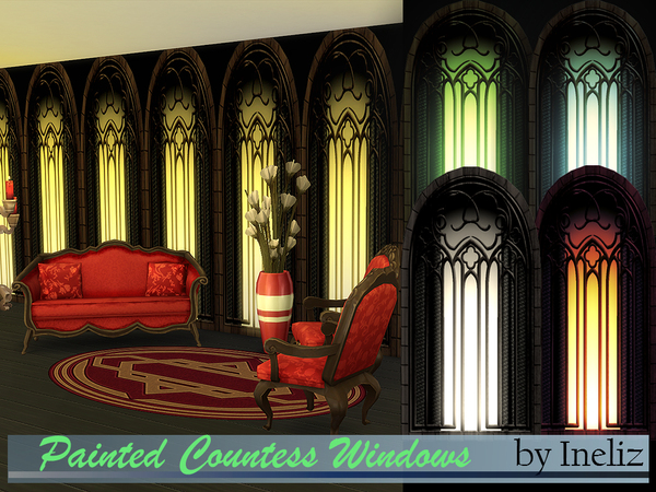  The Sims Resource: Painted Countess Windows by Ineliz