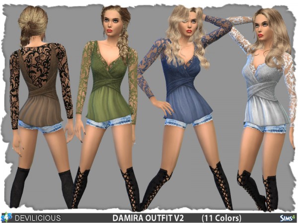  The Sims Resource: Damira Outfit Set by Devilicious