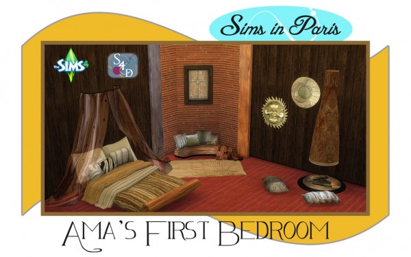  Sims 4 Designs: Sims in Paris Amas First Bedroom converted from TS2 to TS4