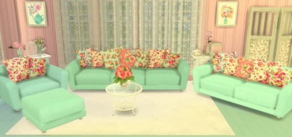  Sunshine & Roses Custom Content: Shabby Chic Living Room Set