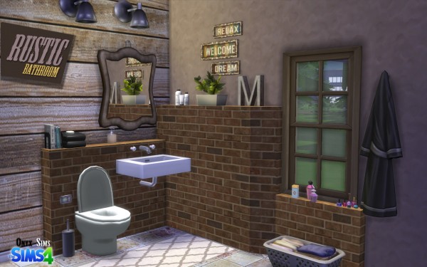  Onyx Sims: Rustic Bathroom