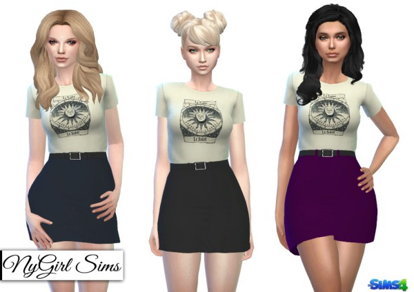  NY Girl Sims: La Lune Belted Mini Dress