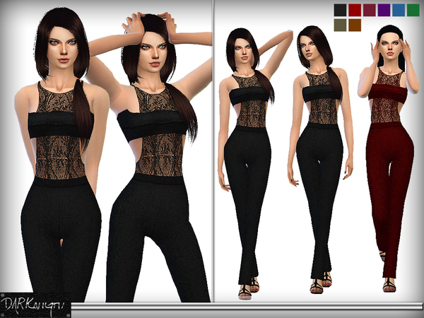  The Sims Resource: Lace Bandeau Jumpsuit by DarkNighTt