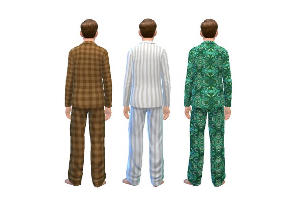  History Lovers Sims Blog: Early 1900s Style Mens Pajama Recolors