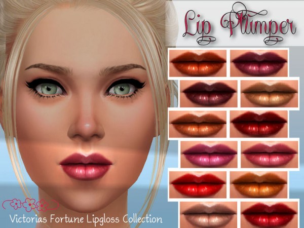  The Sims Resource: Plumper Lipgloss Collection by Fortunecookie1