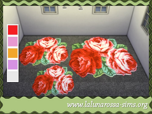  La Luna Rossa Sims: Flower rugs 3 sizes