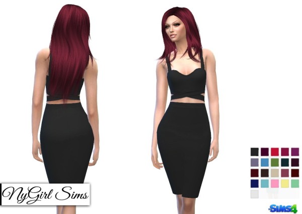  NY Girl Sims: Crossed Tank Two Piece Pencil Dress