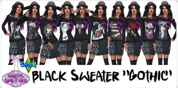  Annett`s Sims 4 Welt: Black Sweater Gothic