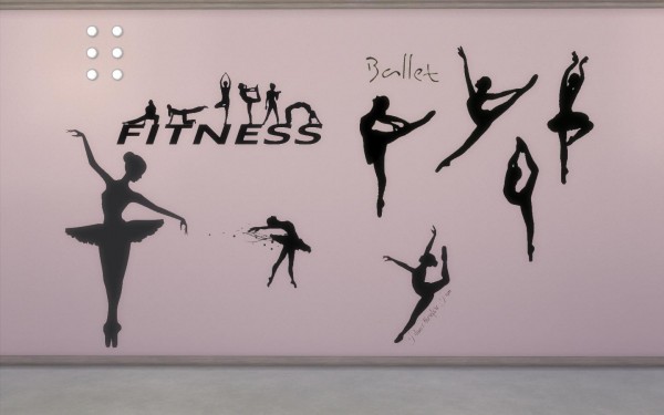  The Sims Lover: Sticker Ballet & Fitness Mix set by Limoncella