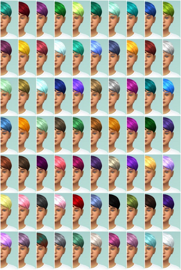 The simsperience: 70 Matching Berry Recolors for Boys (Short Parted Hair/Eyebrows)