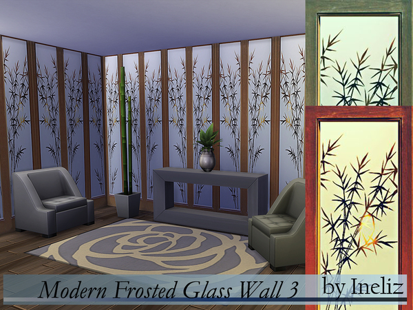  The Sims Resource: Modern Frosted Glass Wall 3 by Ineliz