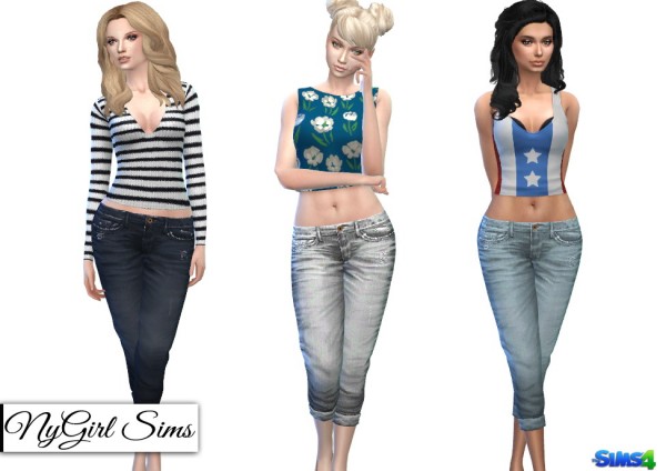  NY Girl Sims: Boyfriend Cropped Jeans