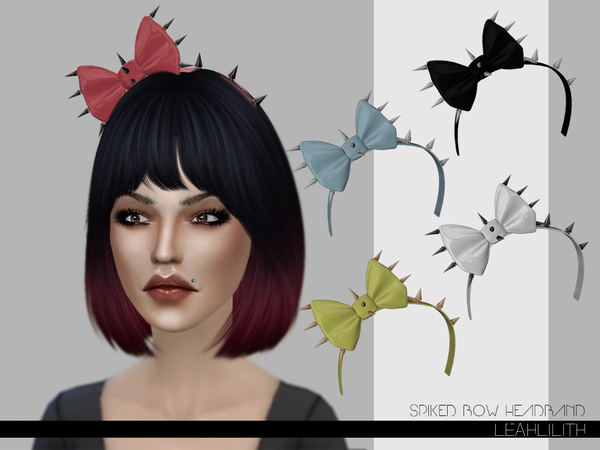  The Sims Resource: Spiked Bow Headband by LeahLilith