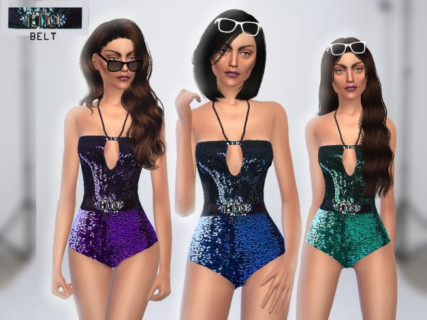  The Sims Resource: Sequined Bodysuit by Puresim