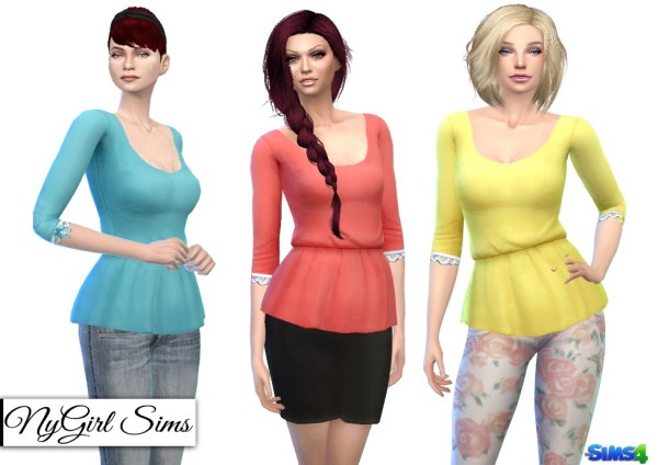 NY Girl Sims: Corset Back Peplum Shirt