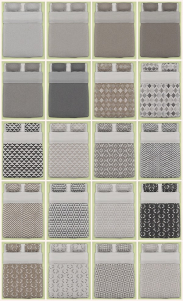  Simsrocuted: Neutral beddings, blankets and pillows