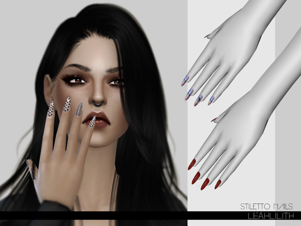  The Sims Resource: Stiletto Nails by LeahLilith