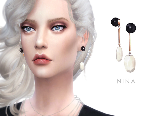  The Sims Resource: Earrings NINA by Starlord