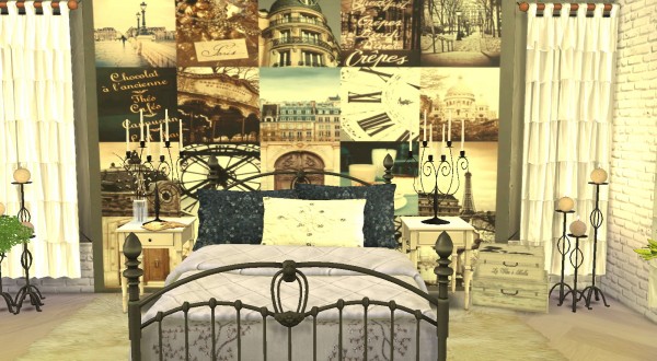  My little The Sims 3 World: Wall Mural&Bed Blankets+Pillows