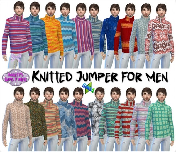  Annett`s Sims 4 Welt: 20 Knitted Jumper for Men