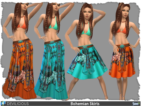  The Sims Resource: Bohemian Skirts Set by Devilicous