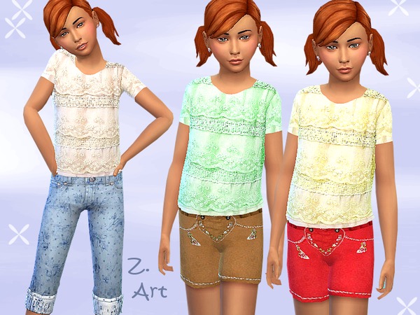  The Sims Resource: Short Blouse by Zuckerschnute20