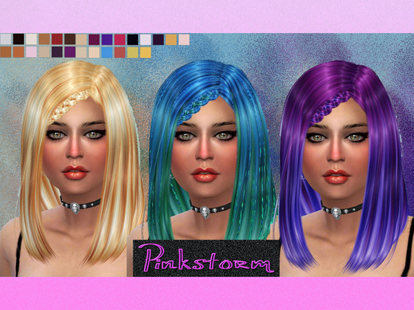  The Sims Resource: 27 Re colors of Alesso Circus Hair by Pinkstrom42