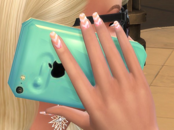  The Sims Resource: Orange Nails Mini Collection by Pinkzombiecupcake