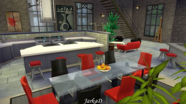  JarkaD Sims 4: Industrial apartment