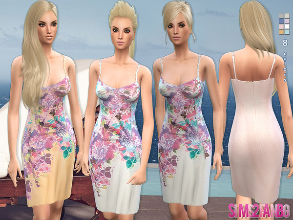  The Sims Resource: 54   Floral pencil dress by sims2fanbg