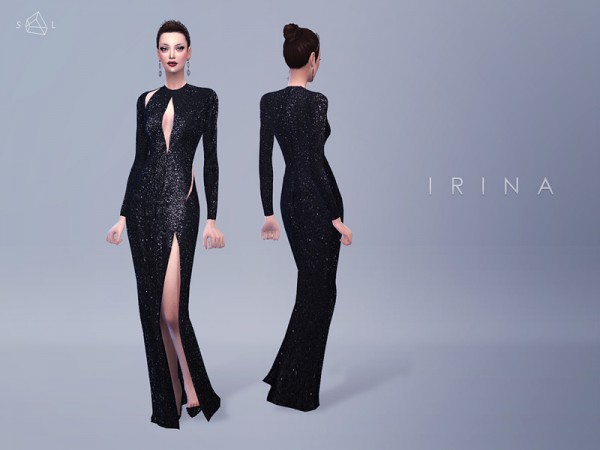  The Sims Resource: Cutout Sequined Gown IRINA by Starlord