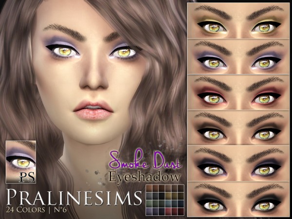  The Sims Resource: Smoke Dust Eyeshadow by PralineSims