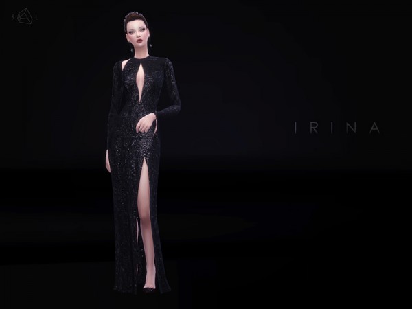  The Sims Resource: Cutout Sequined Gown IRINA by Starlord