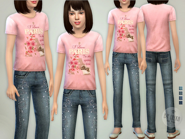  The Sims Resource: Glittering Skinny Jeans by lillka