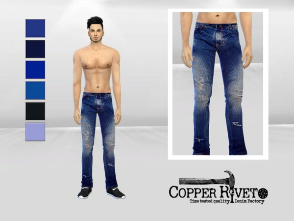 The Sims Resource: Double Max Denim Jeans by McLayneSims • Sims 4 Downloads