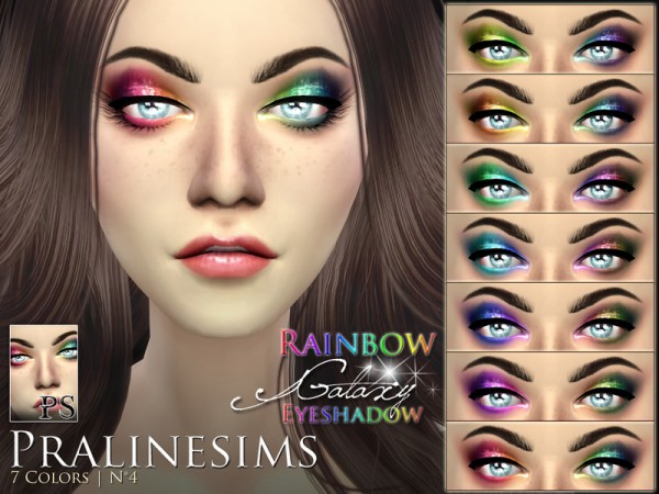  The Sims Resource: Rainbow Galaxy Eyeshadow by Pralinesims