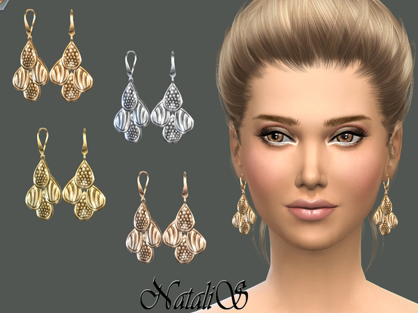  The Sims Resource: Four drop earrings by NataliS