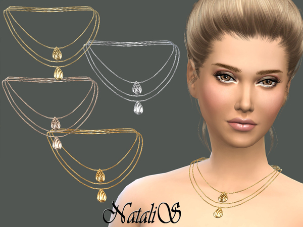  The Sims Resource: Three layer chain with pendants by NataliS