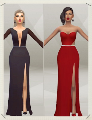  Sims Fashion 01: Long Dress with Slit