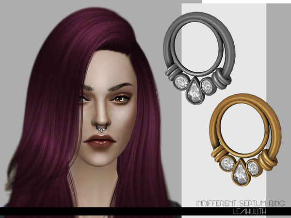  The Sims Resource: Indifferent Septum Ring by Leahlillith