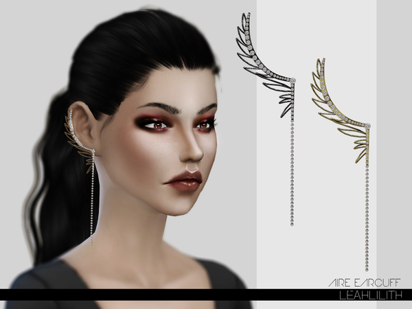  The Sims Resource: Aire Earrings by LeahLilith