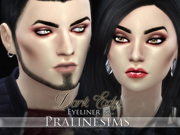  The Sims Resource: Dark Edge Eyeliner Duo by Pralinesims