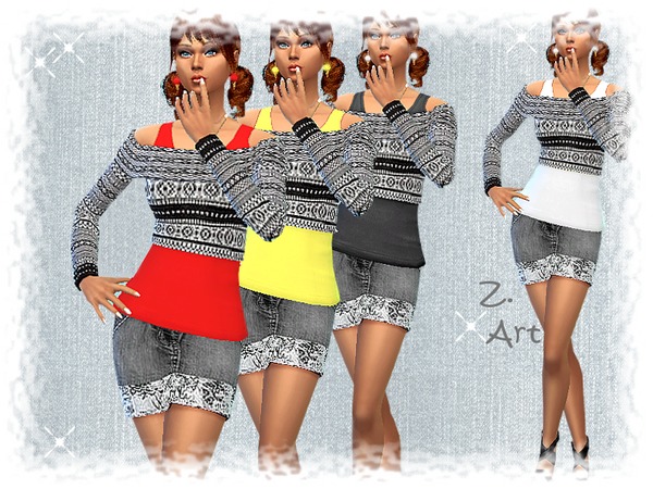  The Sims Resource: Fancy Sweater by Zuckerschnute20