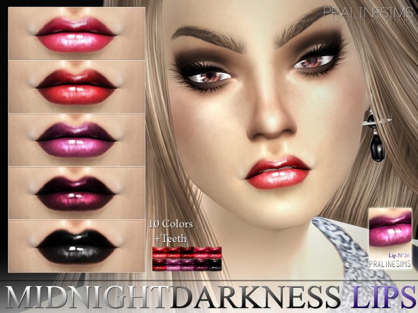  The Sims Resource: Midnight Darkness Lips | N26 +Teeth by Pralinesims