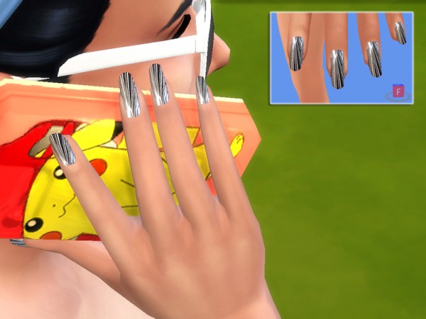  The Sims Resource: Holographic Nails Collection 30 different nails by Pinkzombiecupcake